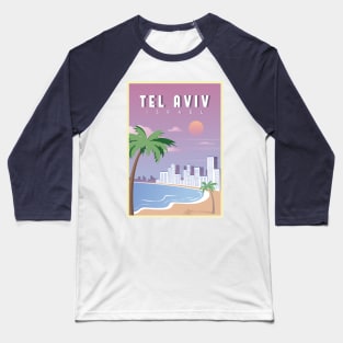 Tel Aviv, Israel - Vintage Travel Poster Baseball T-Shirt